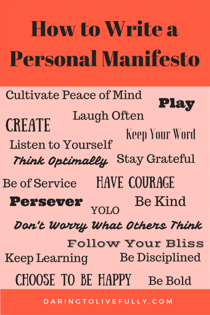 personal manifesto essay examples brainly