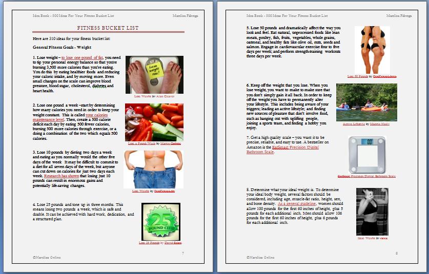 fitness bucket list sample