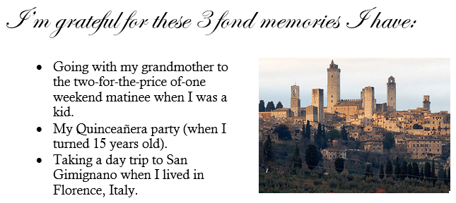 three fond memories