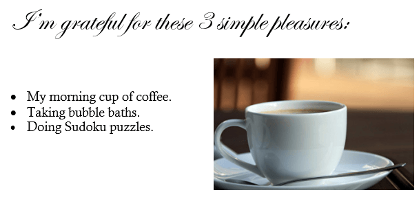 three simple pleasures