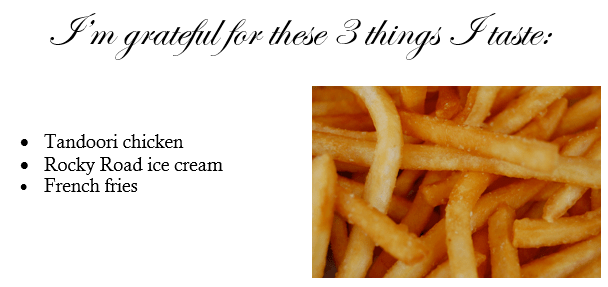 three things I taste