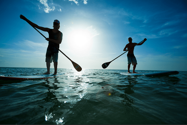 paddleboarding